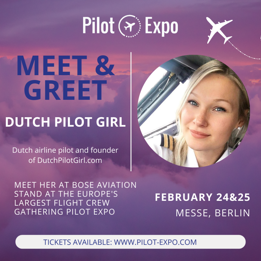 with @dutchpilotgirl at Bose Aviation Stand (Nr. B15)